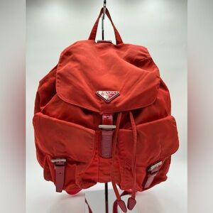Prada - Authentic - Red Nylon Backpack